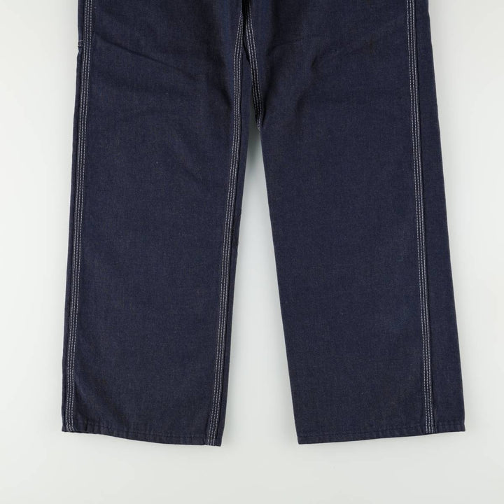 1970'S Sears Prema-Presto Bat-Dyed Denim Painter Pants, Men's Size W29 (approx.) polyester navy blue type Vintage Second Hand