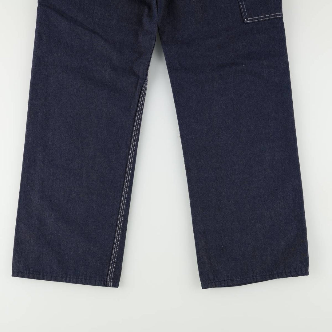 1970'S Sears Prema-Presto Bat-Dyed Denim Painter Pants, Men's Size W29 (approx.) polyester navy blue type Vintage Second Hand