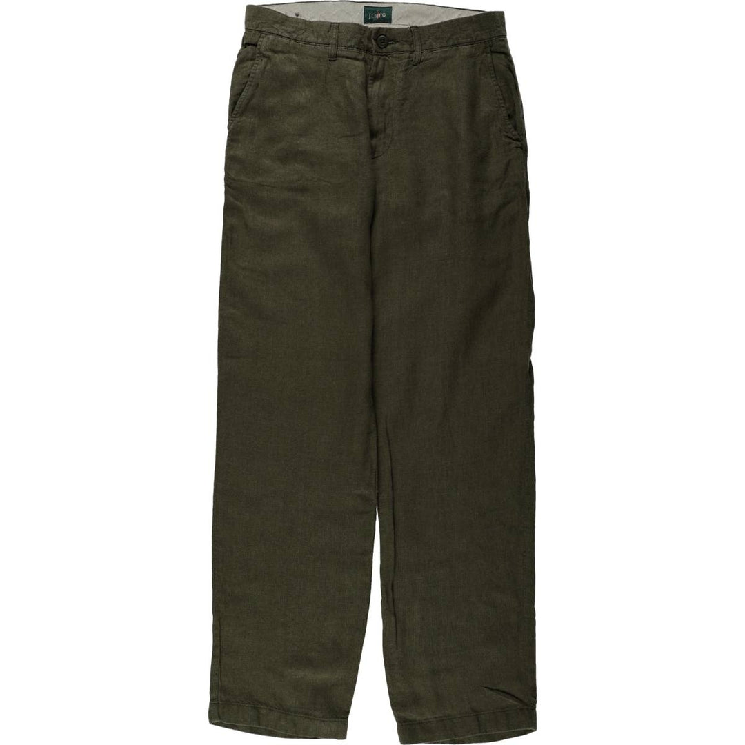 90'S J.Crew linen pants/slacks, men's size W30 equivalent, vintage. linen Khaki type Vintage Second Hand