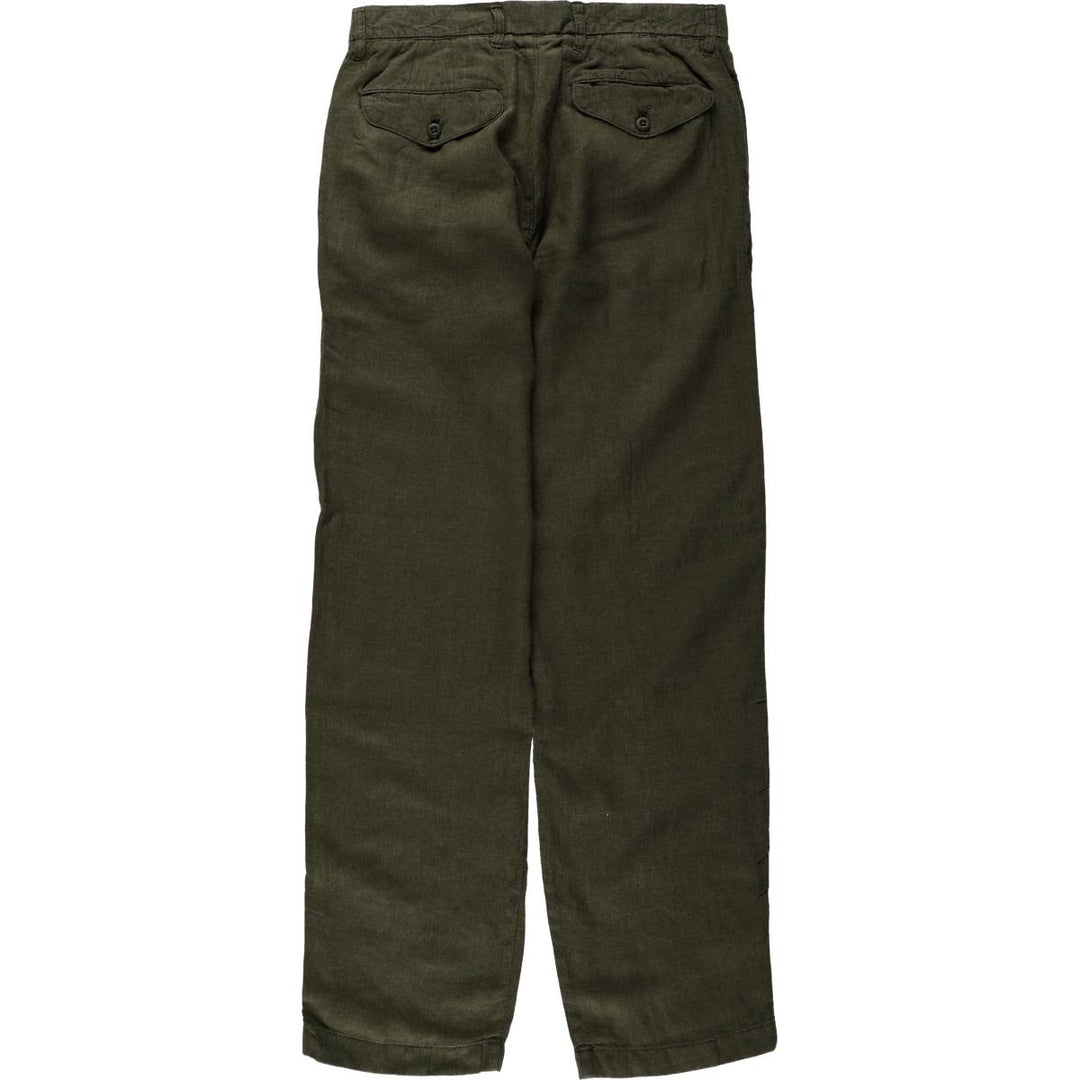 90'S J.Crew linen pants/slacks, men's size W30 equivalent, vintage. linen Khaki type Vintage Second Hand