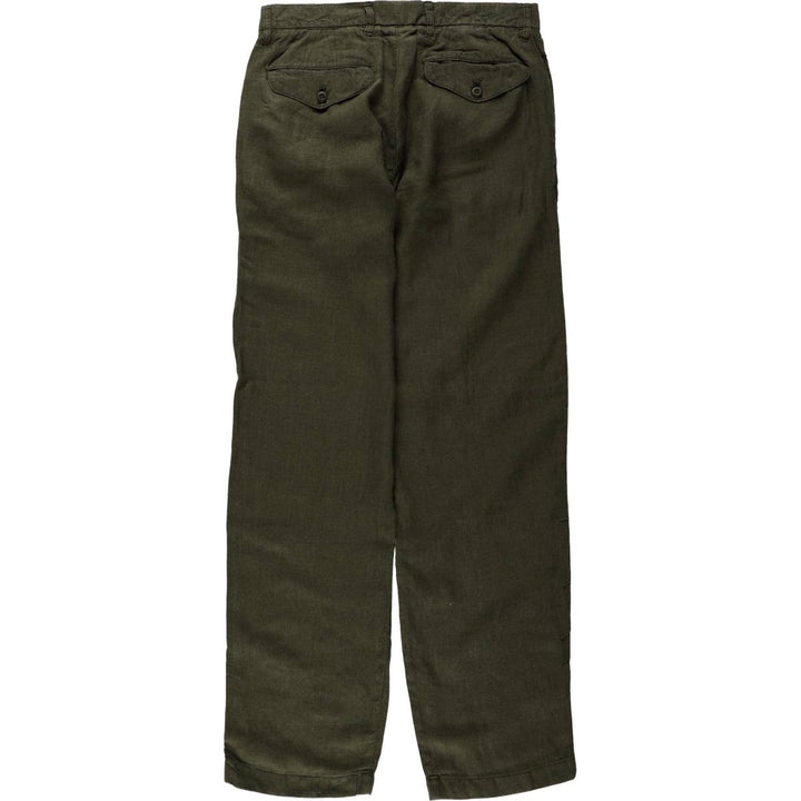 90'S J.Crew linen pants/slacks, men's size W30 equivalent, vintage. linen Khaki type Vintage Second Hand