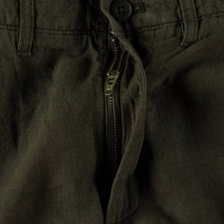 90'S J.Crew linen pants/slacks, men's size W30 equivalent, vintage. linen Khaki type Vintage Second Hand
