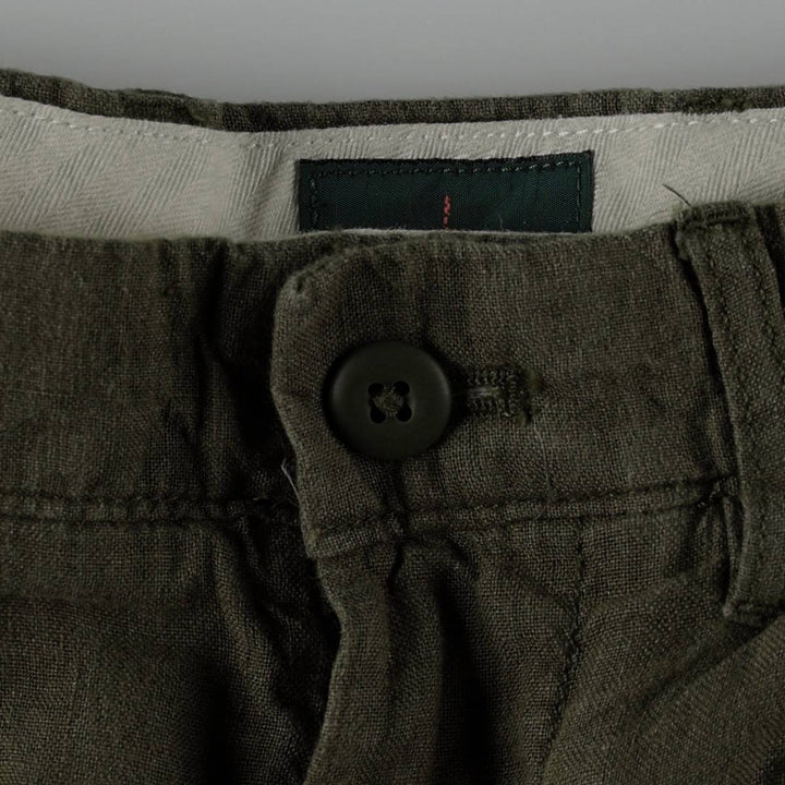 90'S J.Crew linen pants/slacks, men's size W30 equivalent, vintage. linen Khaki type Vintage Second Hand