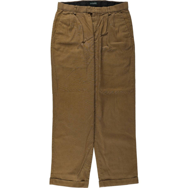 Dockers Record two-pleat slacks pants, men's size W34 (approx.) unclear Khaki type brown Vintage Second Hand