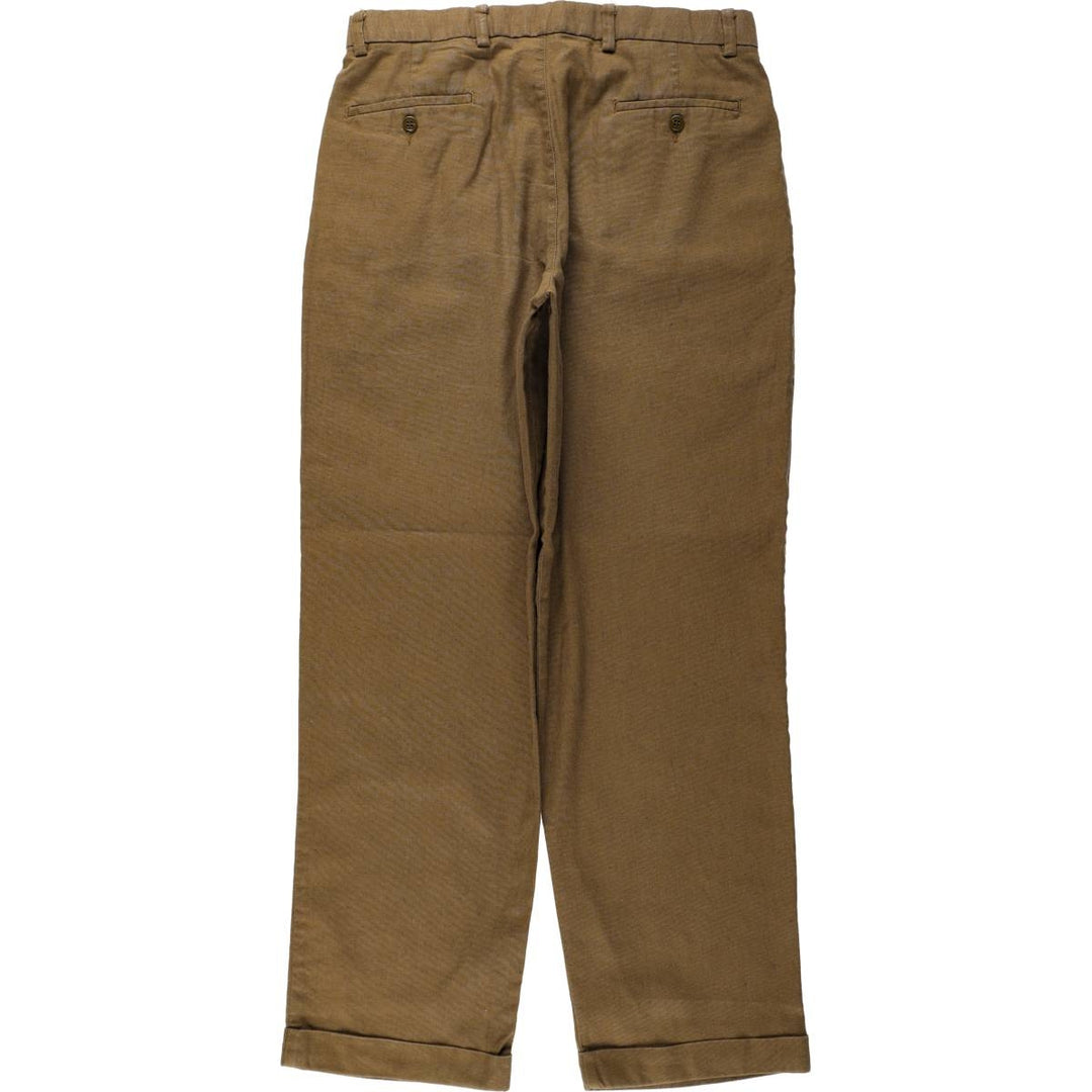 Dockers Record two-pleat slacks pants, men's size W34 (approx.) unclear Khaki type brown Vintage Second Hand