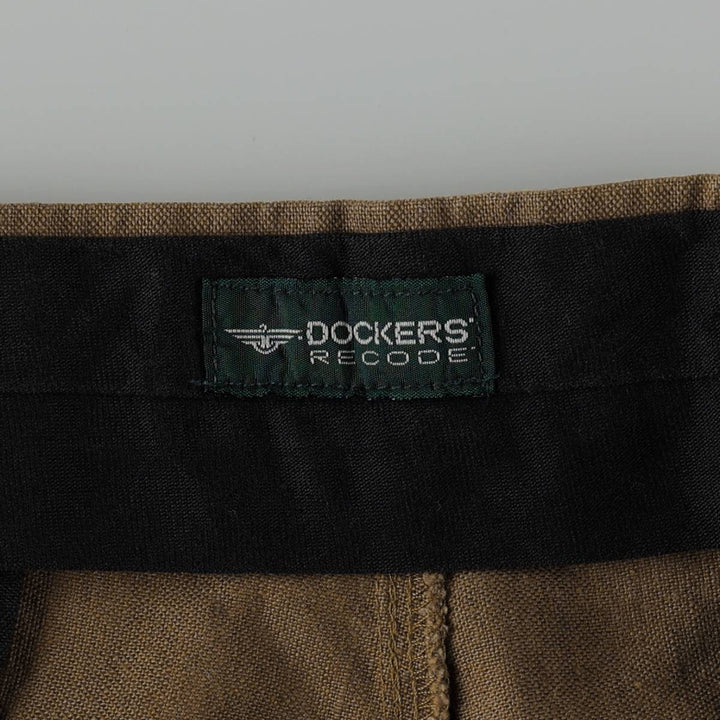 Dockers Record two-pleat slacks pants, men's size W34 (approx.) unclear Khaki type brown Vintage Second Hand