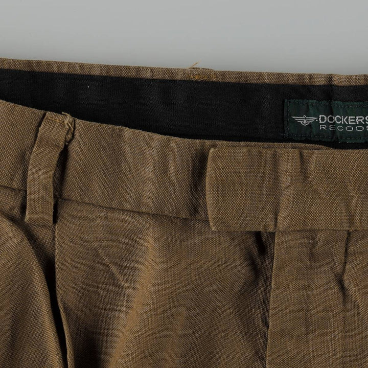 Dockers Record two-pleat slacks pants, men's size W34 (approx.) unclear Khaki type brown Vintage Second Hand