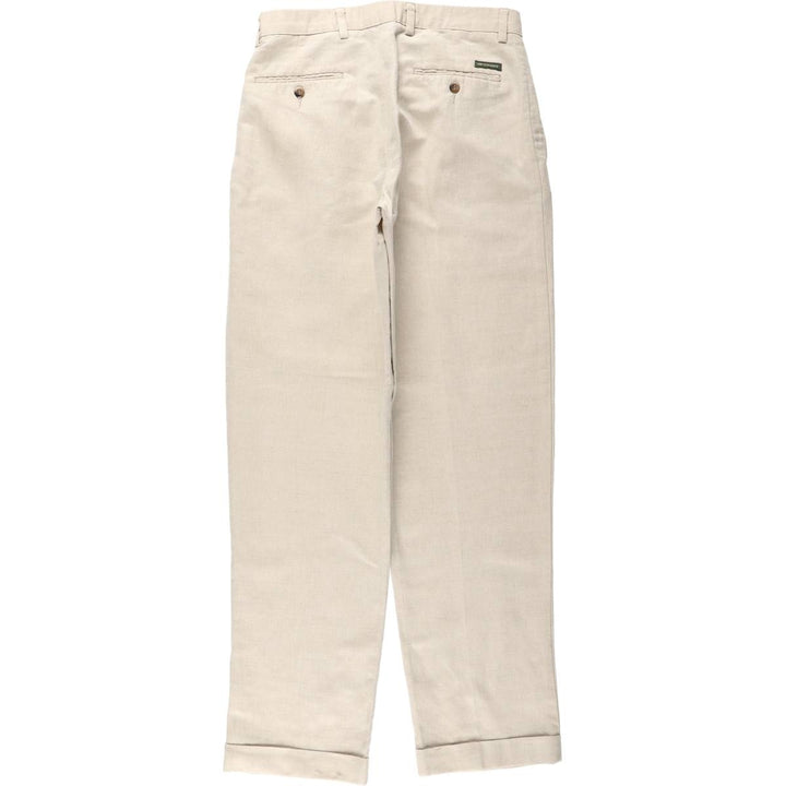 90'S Dockers Class A Relaxed Fit Two-Pleat Cotton x Linen Trousers, Men's W32 (approx.), Vintage cotton unbleached Vintage Second Hand