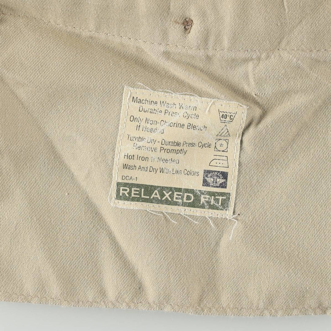 90'S Dockers Class A Relaxed Fit Two-Pleat Cotton x Linen Trousers, Men's W32 (approx.), Vintage cotton unbleached Vintage Second Hand