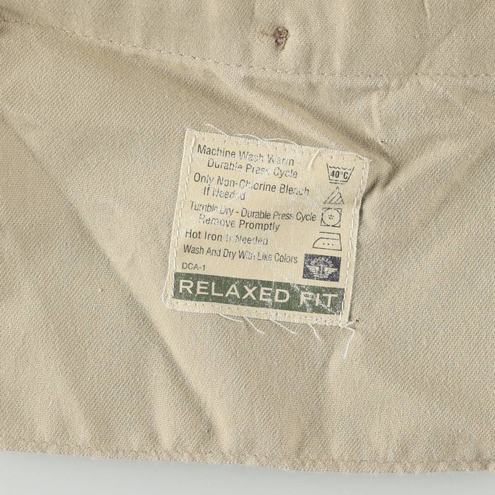 90'S Dockers Class A Relaxed Fit Two-Pleat Cotton x Linen Trousers, Men's W32 (approx.), Vintage cotton unbleached Vintage Second Hand