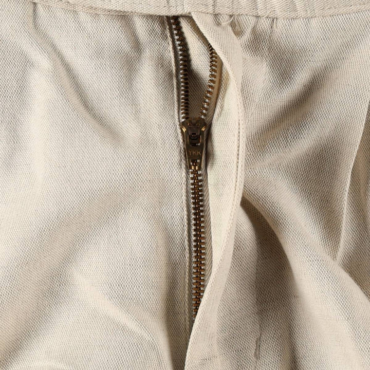 90'S Dockers Class A Relaxed Fit Two-Pleat Cotton x Linen Trousers, Men's W32 (approx.), Vintage cotton unbleached Vintage Second Hand