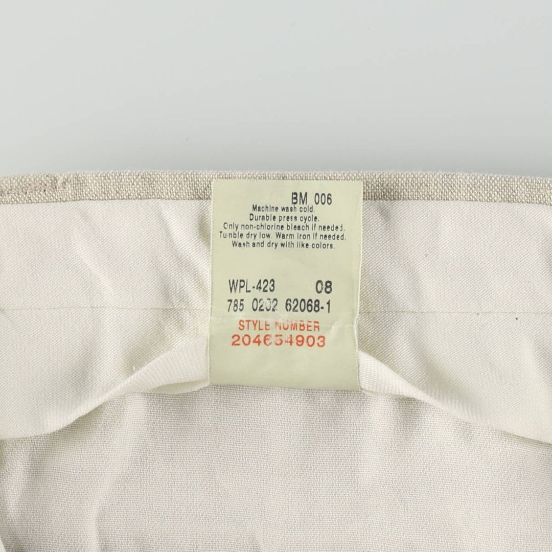 2000'S Dockers Record Two-Pleat Linen x Cotton Trousers, Men's Size W34 (approx.) linen unbleached Vintage Second Hand
