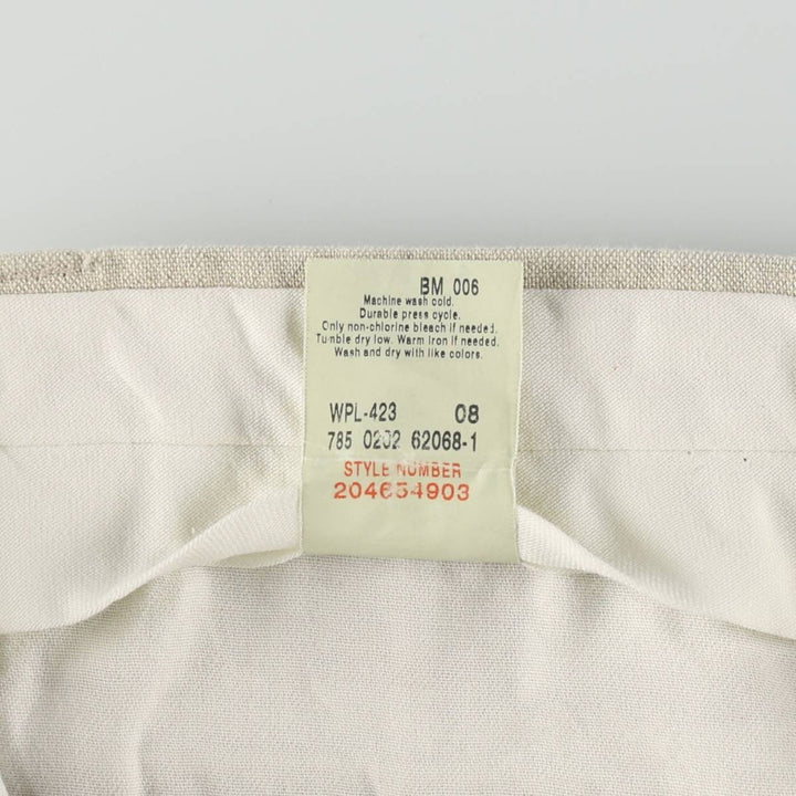 2000'S Dockers Record Two-Pleat Linen x Cotton Trousers, Men's Size W34 (approx.) linen unbleached Vintage Second Hand