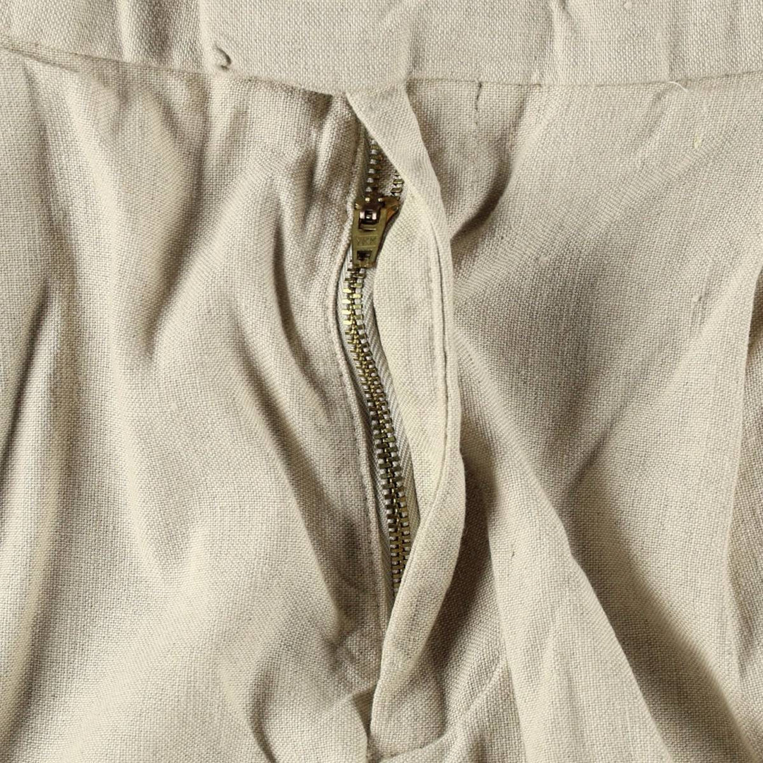 2000'S Dockers Record Two-Pleat Linen x Cotton Trousers, Men's Size W34 (approx.) linen unbleached Vintage Second Hand