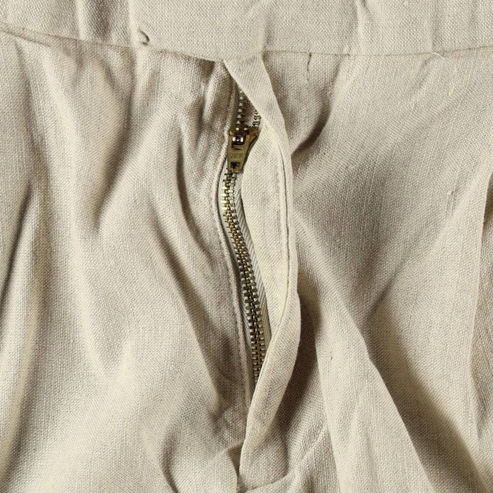 2000'S Dockers Record Two-Pleat Linen x Cotton Trousers, Men's Size W34 (approx.) linen unbleached Vintage Second Hand