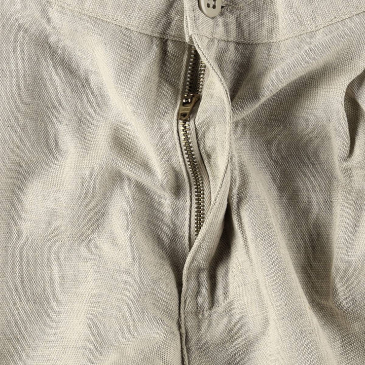 1990'S Dockers Khakis Two-Pleat Linen x Cotton Trousers, Men's W33 (approx.), Vintage linen unbleached Vintage Second Hand