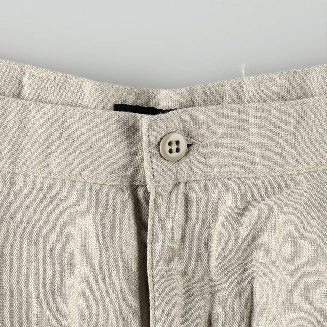 1990'S Dockers Khakis Two-Pleat Linen x Cotton Trousers, Men's W33 (approx.), Vintage linen unbleached Vintage Second Hand