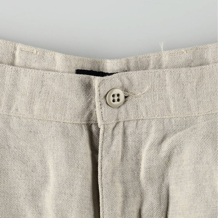 1990'S Dockers Khakis Two-Pleat Linen x Cotton Trousers, Men's W33 (approx.), Vintage linen unbleached Vintage Second Hand