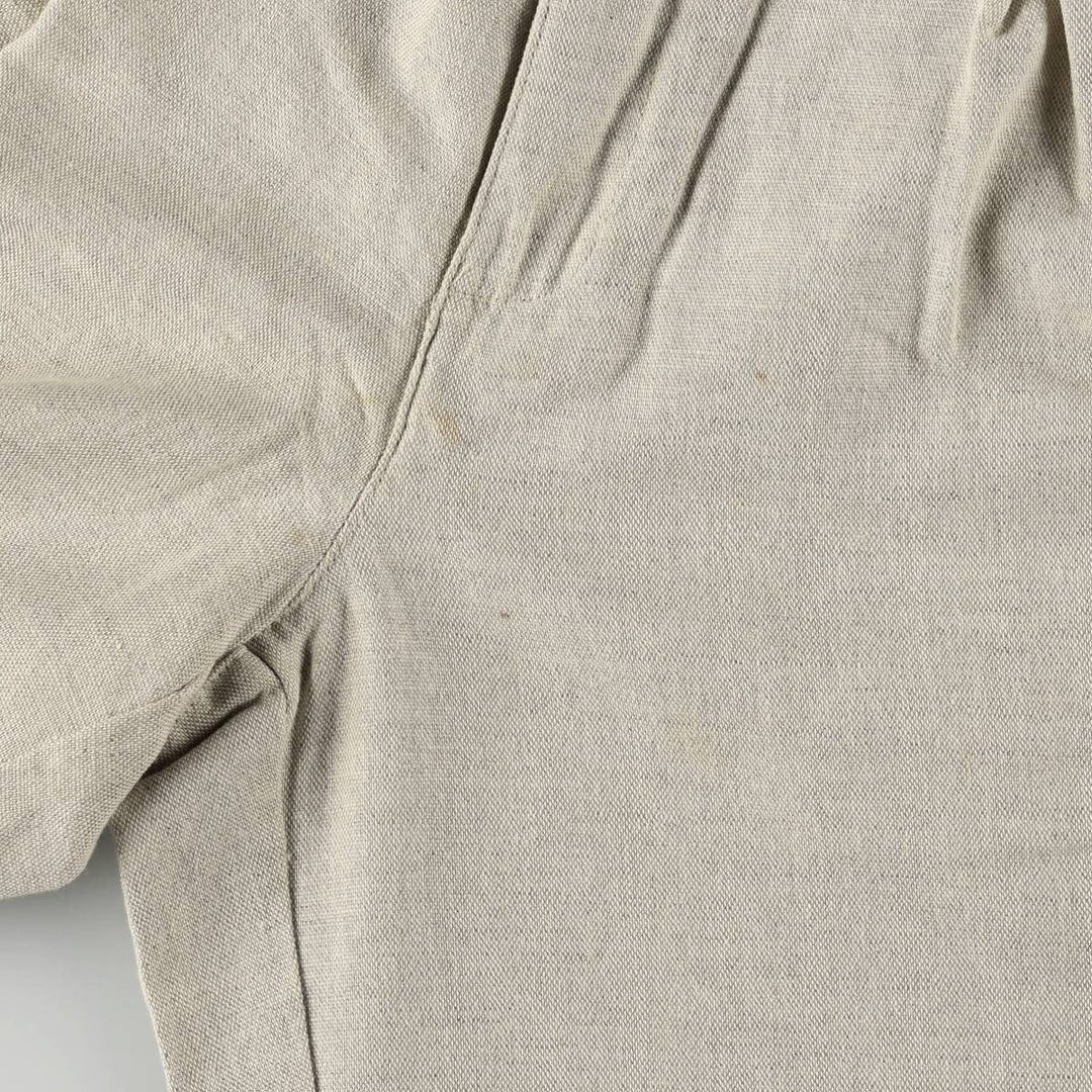 1990'S Dockers Khakis Two-Pleat Linen x Cotton Trousers, Men's W33 (approx.), Vintage linen unbleached Vintage Second Hand