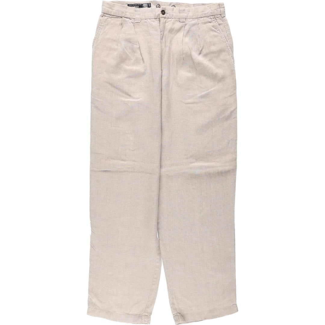 GAP Two-Pleat Linen Pants, Men's Size W32 (approx.) linen unbleached Vintage Second Hand