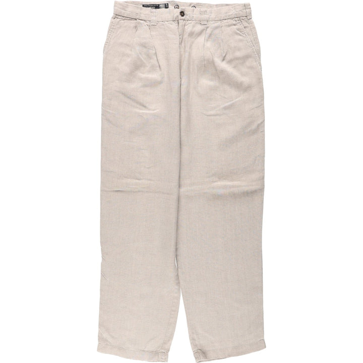 GAP Two-Pleat Linen Pants, Men's Size W32 (approx.) linen unbleached Vintage Second Hand