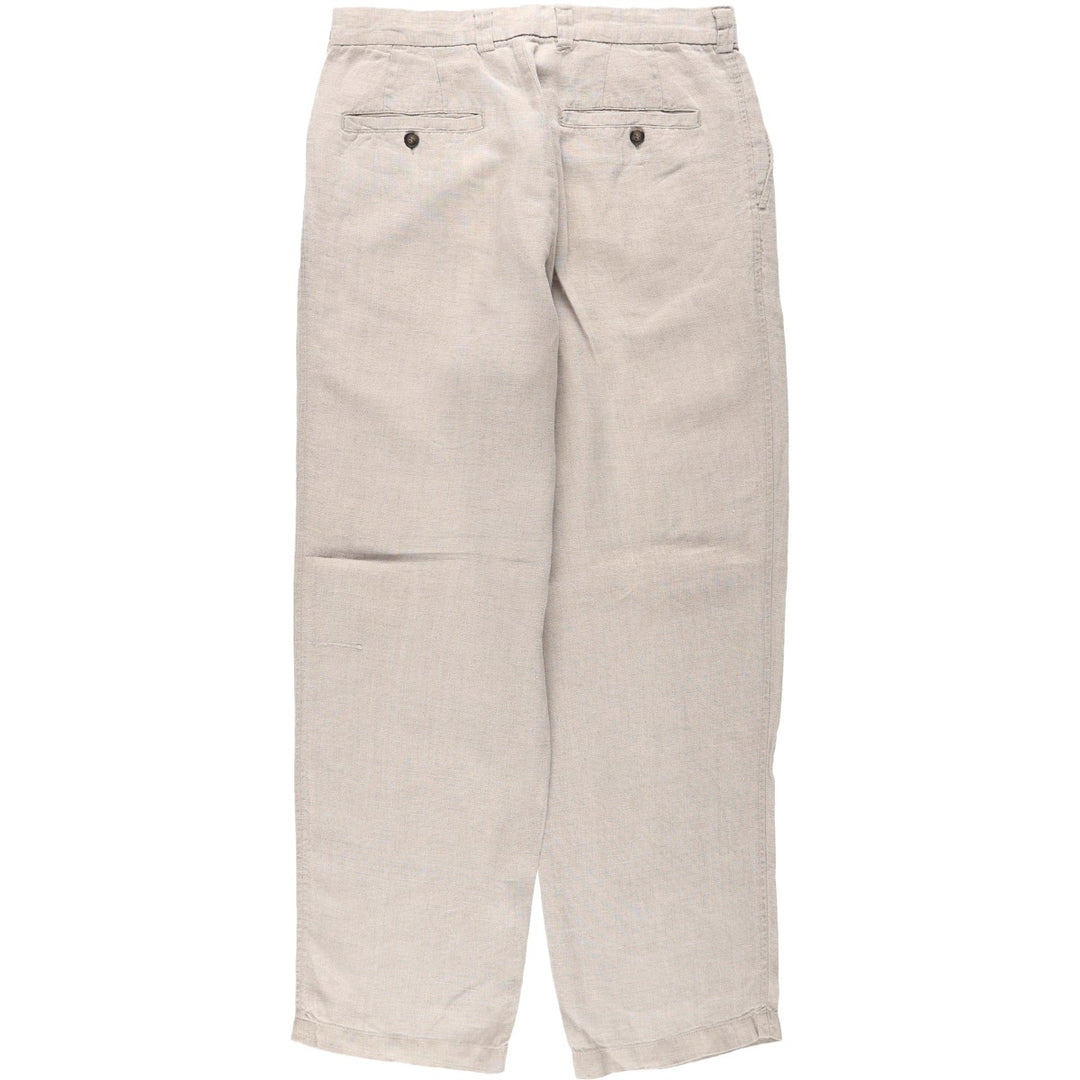 GAP Two-Pleat Linen Pants, Men's Size W32 (approx.) linen unbleached Vintage Second Hand