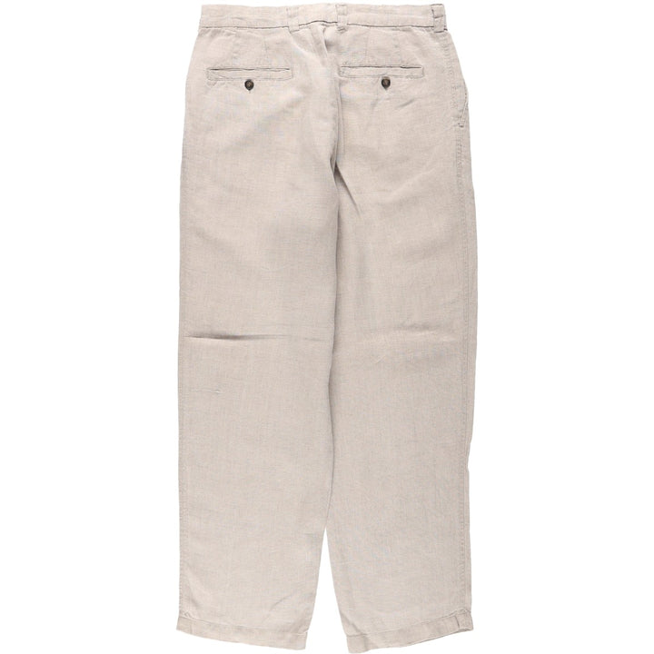 GAP Two-Pleat Linen Pants, Men's Size W32 (approx.) linen unbleached Vintage Second Hand