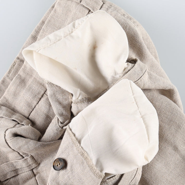 GAP Two-Pleat Linen Pants, Men's Size W32 (approx.) linen unbleached Vintage Second Hand
