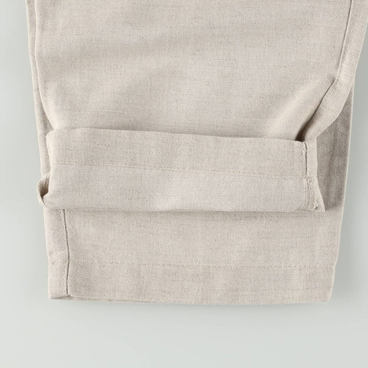 1990'S Dockers Khakis Two-Pleat Linen x Cotton Trousers, Men's W33 (approx.), Vintage linen unbleached Vintage Second Hand