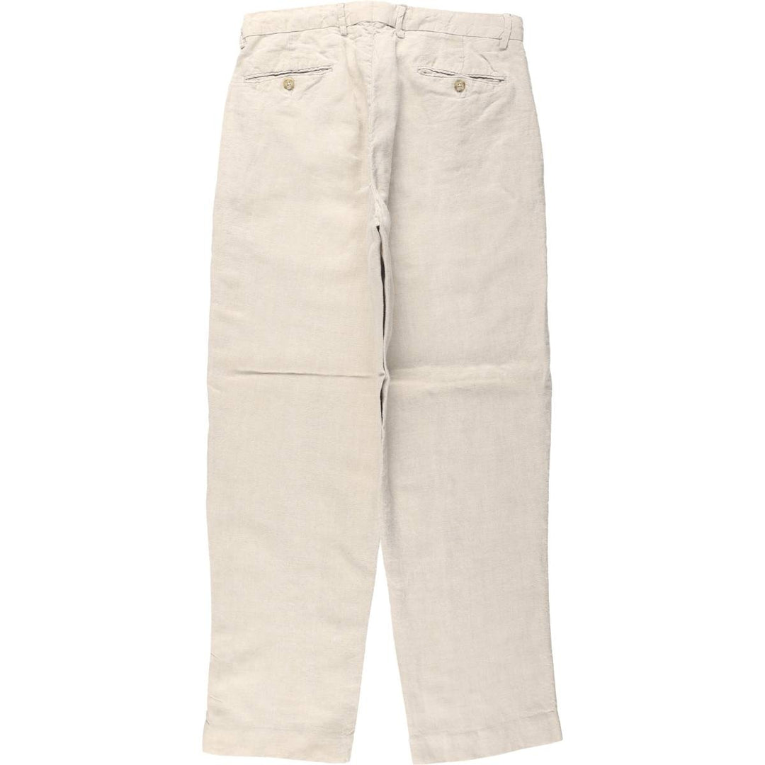 MURANO One-tuck Linen Pants, Slacks, Men's W32 equivalent linen unbleached Vintage Second Hand