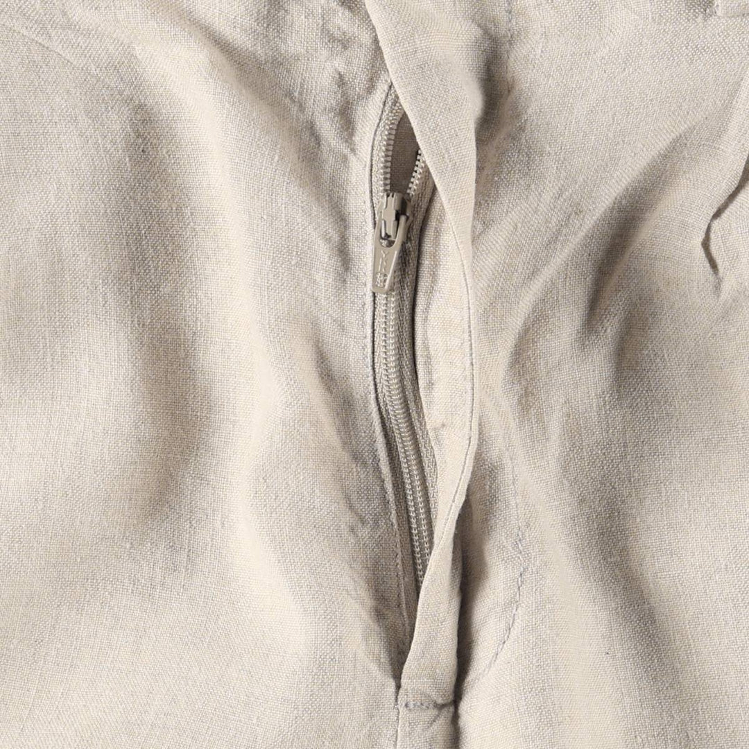 MURANO One-tuck Linen Pants, Slacks, Men's W32 equivalent linen unbleached Vintage Second Hand