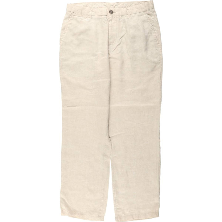 1990'S Tasso Elba ISLAND Linen Pants/Slacks, Men's Size W32 (approx.) linen unbleached Vintage Second Hand