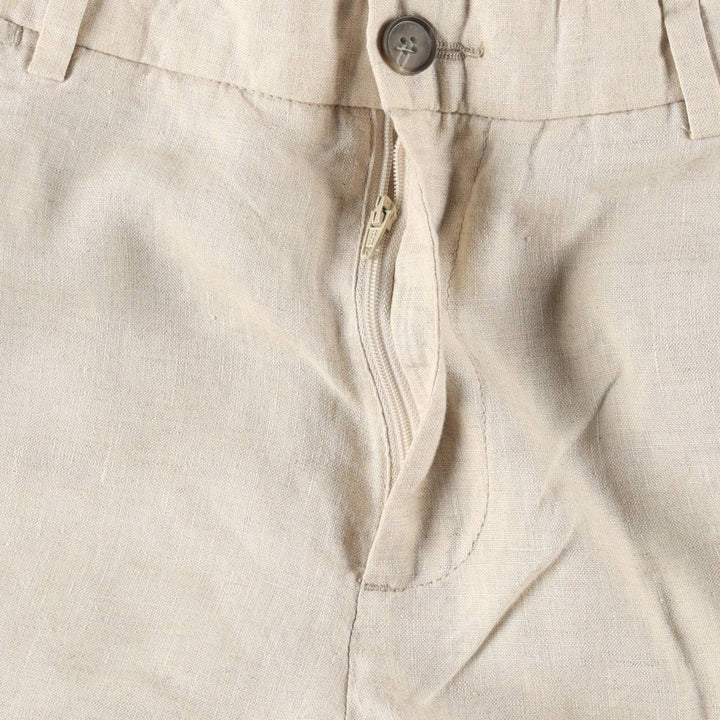 1990'S Tasso Elba ISLAND Linen Pants/Slacks, Men's Size W32 (approx.) linen unbleached Vintage Second Hand
