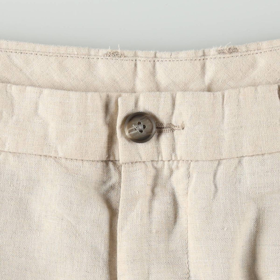 1990'S Tasso Elba ISLAND Linen Pants/Slacks, Men's Size W32 (approx.) linen unbleached Vintage Second Hand