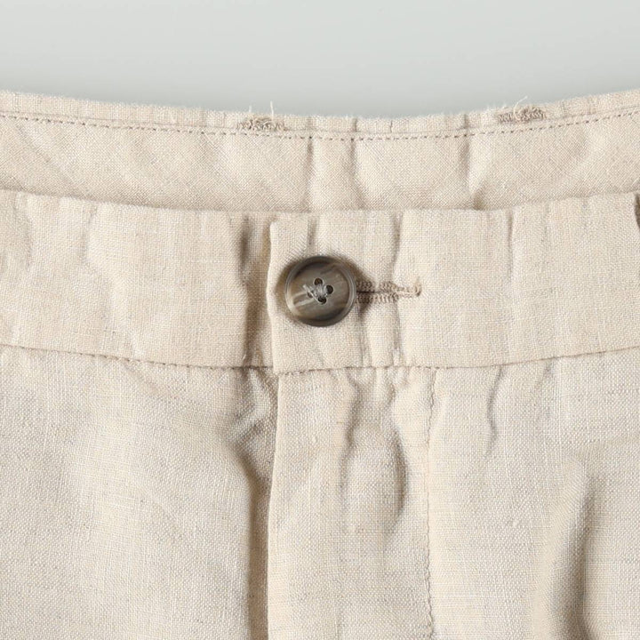 1990'S Tasso Elba ISLAND Linen Pants/Slacks, Men's Size W32 (approx.) linen unbleached Vintage Second Hand