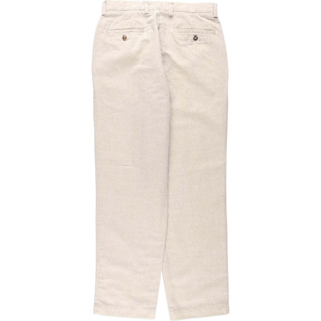 Consensus Sportswear Linen x Cotton Slacks Pants, Men's W32 (approx.) cotton Beige type Vintage Second Hand