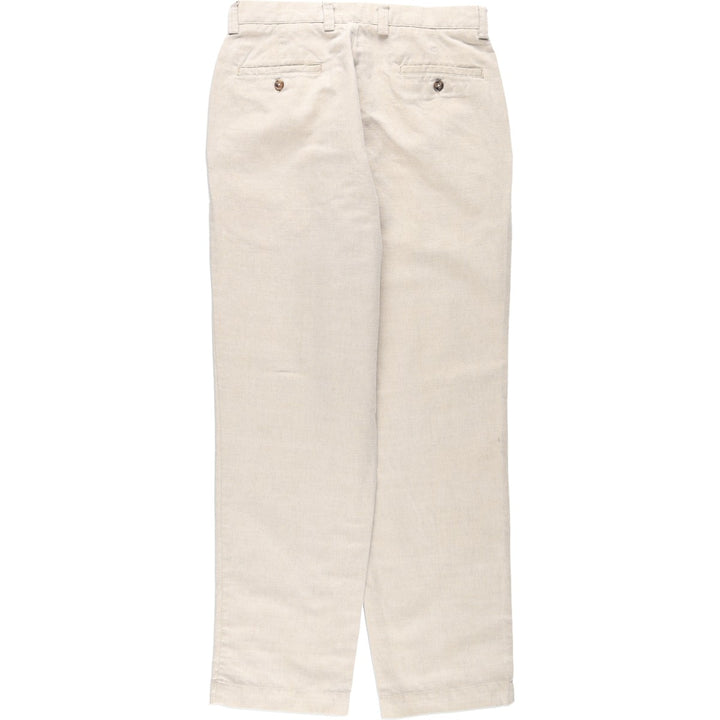 Consensus Sportswear Linen x Cotton Slacks Pants, Men's W32 (approx.) cotton Beige type Vintage Second Hand