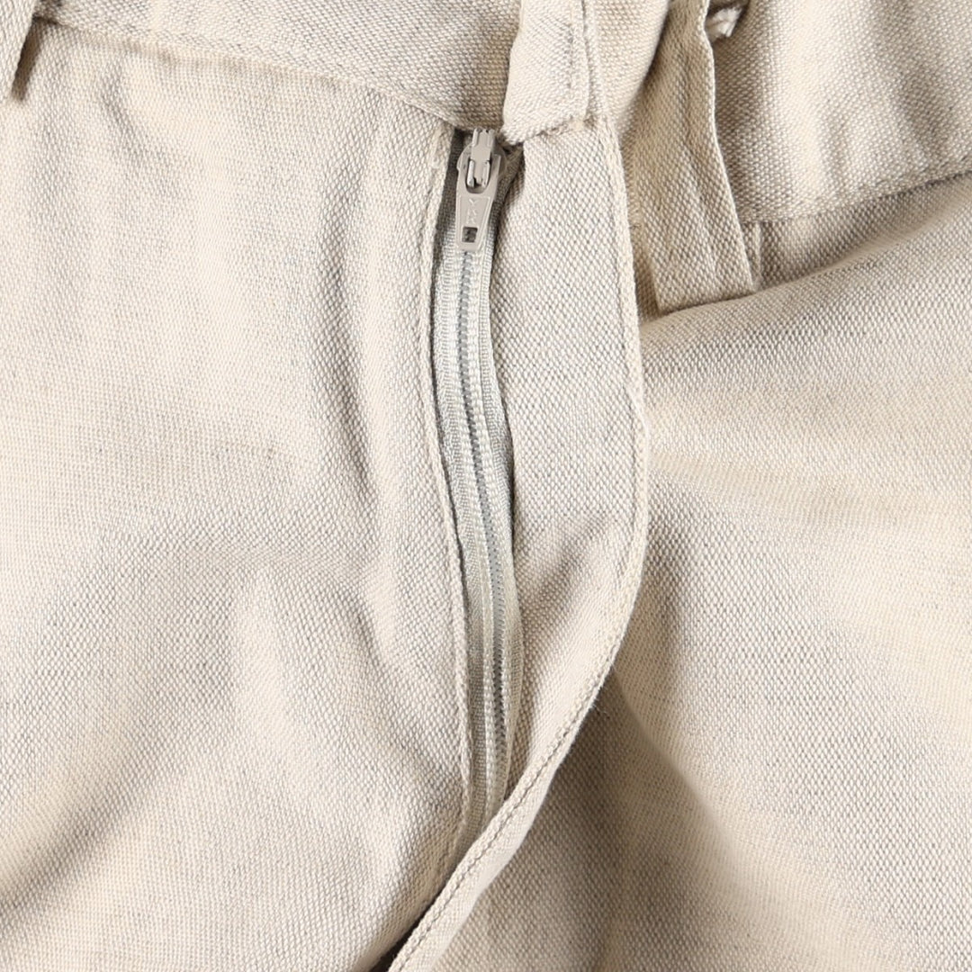 Consensus Sportswear Linen x Cotton Slacks Pants, Men's W32 (approx.) cotton Beige type Vintage Second Hand