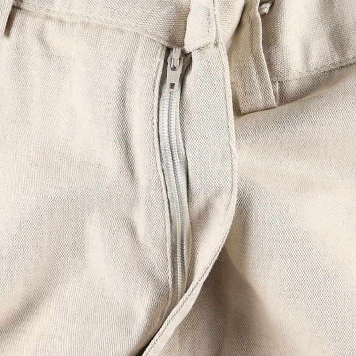 Consensus Sportswear Linen x Cotton Slacks Pants, Men's W32 (approx.) cotton Beige type Vintage Second Hand