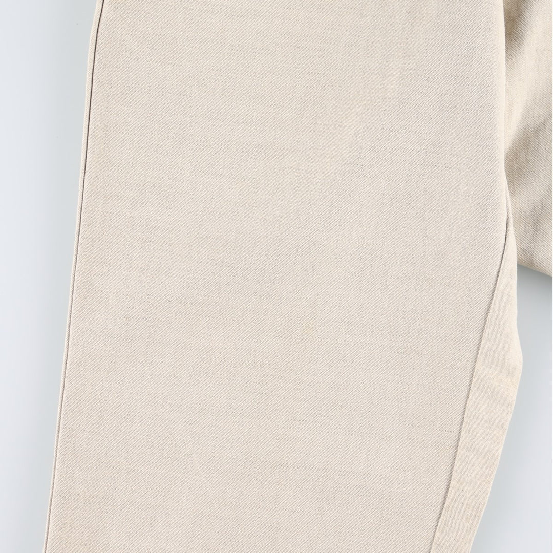 Consensus Sportswear Linen x Cotton Slacks Pants, Men's W32 (approx.) cotton Beige type Vintage Second Hand