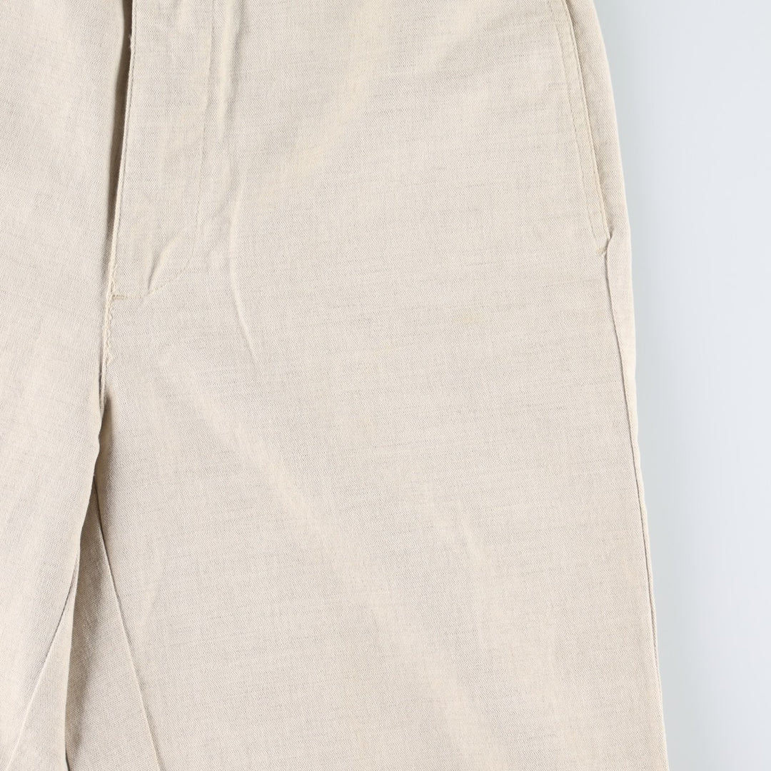 Consensus Sportswear Linen x Cotton Slacks Pants, Men's W32 (approx.) cotton Beige type Vintage Second Hand