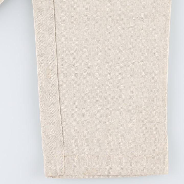 Consensus Sportswear Linen x Cotton Slacks Pants, Men's W32 (approx.) cotton Beige type Vintage Second Hand