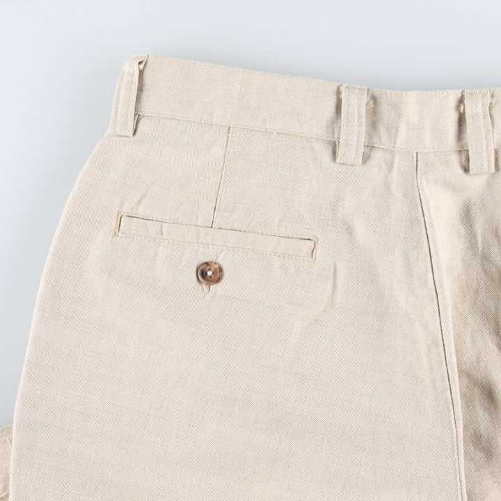Consensus Sportswear Linen x Cotton Slacks Pants, Men's W32 (approx.) cotton Beige type Vintage Second Hand
