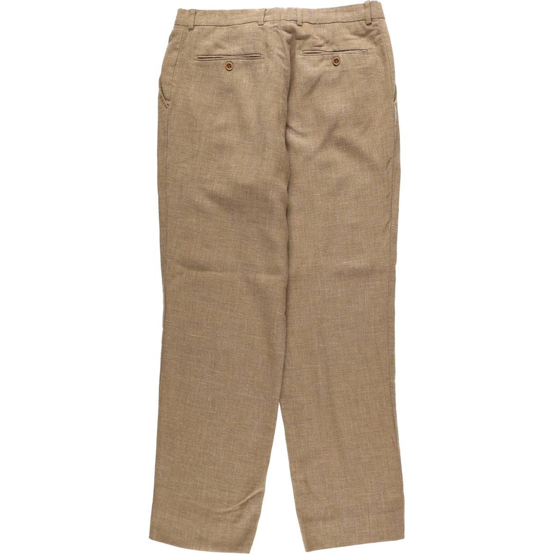 MASSIMO DUTTI One-Pleat Wool Trousers, Men's Size W34 (approx.) wool beige type brown Vintage Second Hand