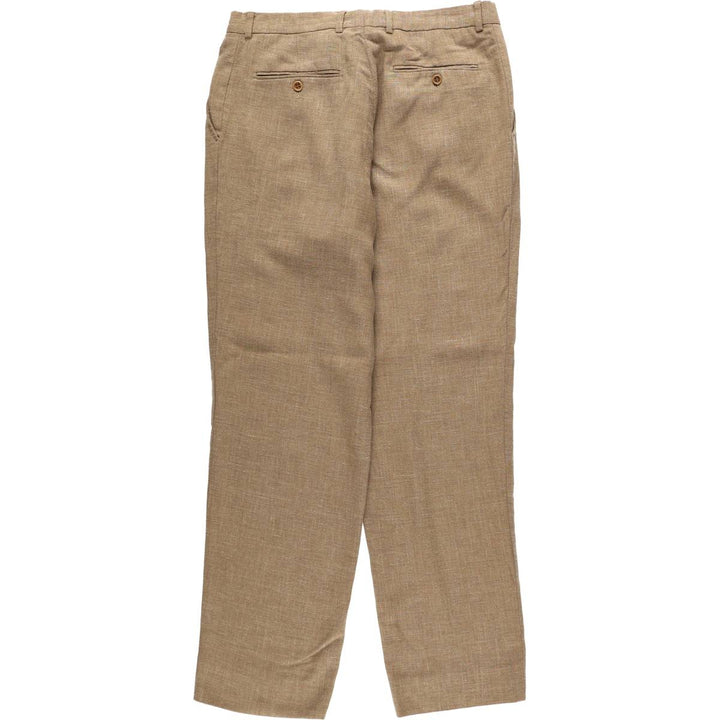 MASSIMO DUTTI One-Pleat Wool Trousers, Men's Size W34 (approx.) wool beige type brown Vintage Second Hand