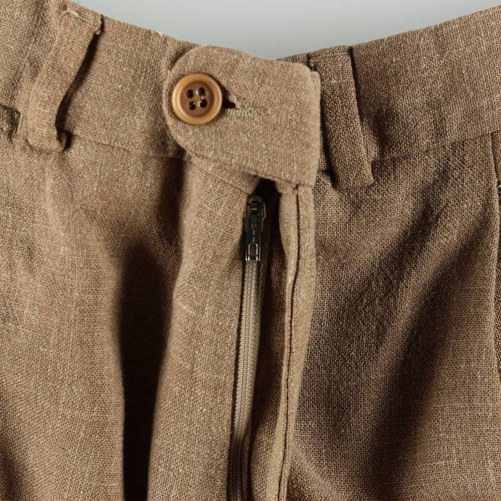 MASSIMO DUTTI One-Pleat Wool Trousers, Men's Size W34 (approx.) wool beige type brown Vintage Second Hand