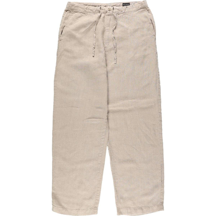 REUNION Linen Pants, Slacks, Men's W34 (approx.) linen unbleached Vintage Second Hand