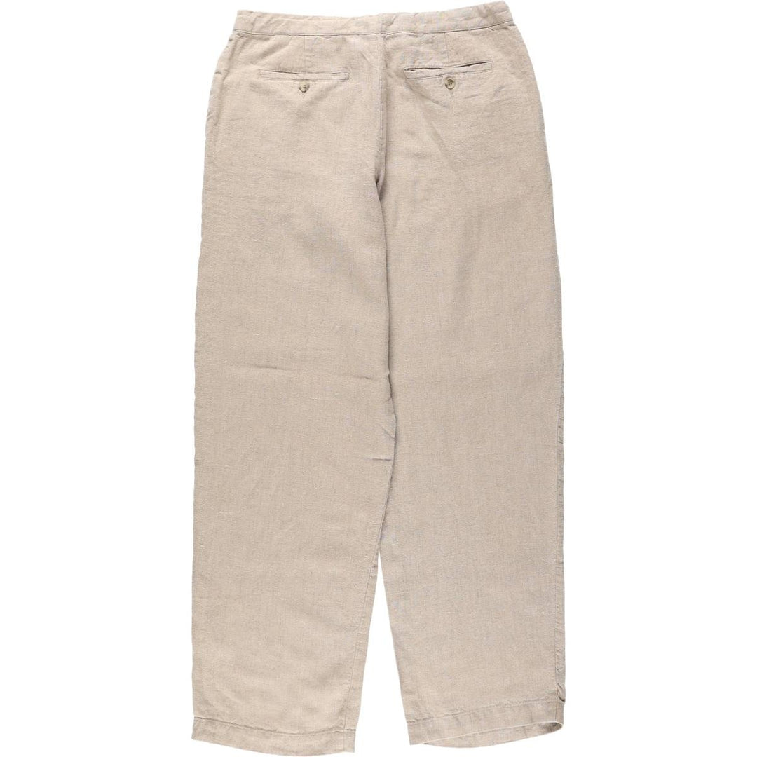 REUNION Linen Pants, Slacks, Men's W34 (approx.) linen unbleached Vintage Second Hand