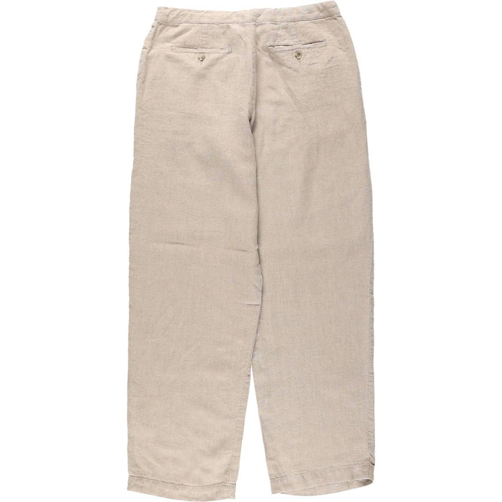 REUNION Linen Pants, Slacks, Men's W34 (approx.) linen unbleached Vintage Second Hand