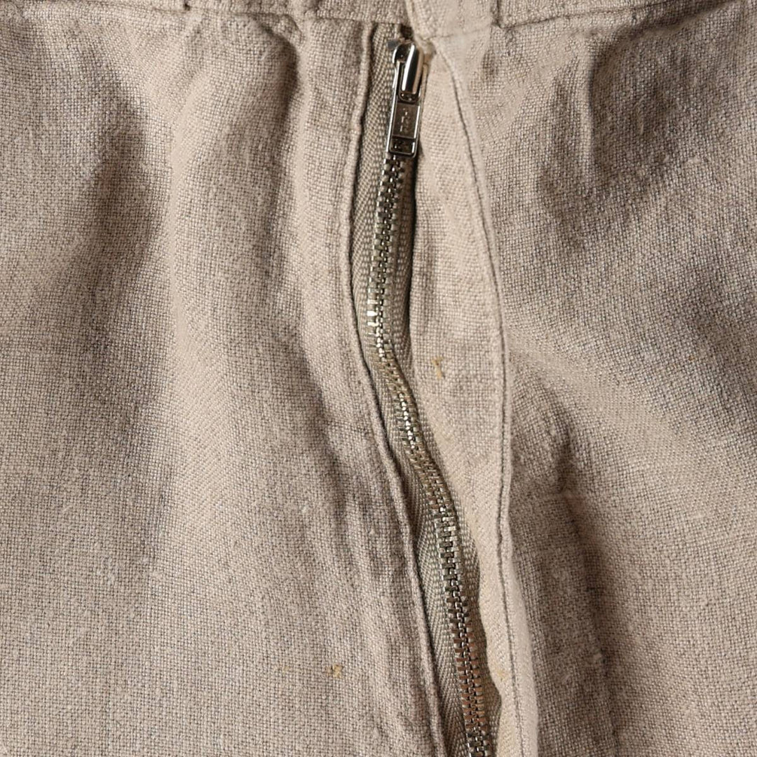 REUNION Linen Pants, Slacks, Men's W34 (approx.) linen unbleached Vintage Second Hand